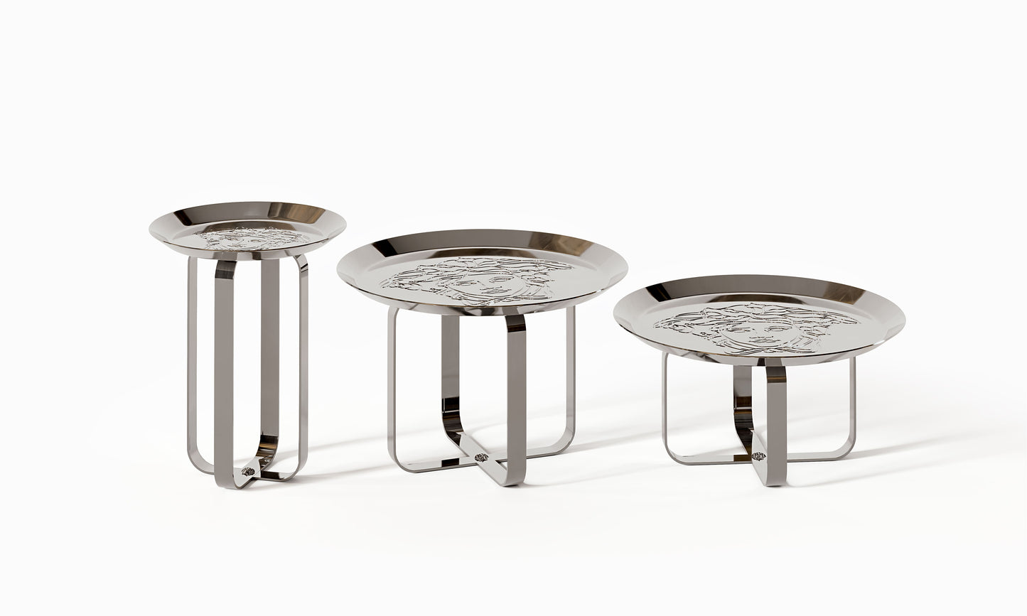 Versace Home Gold Unique side and coffee table chrome