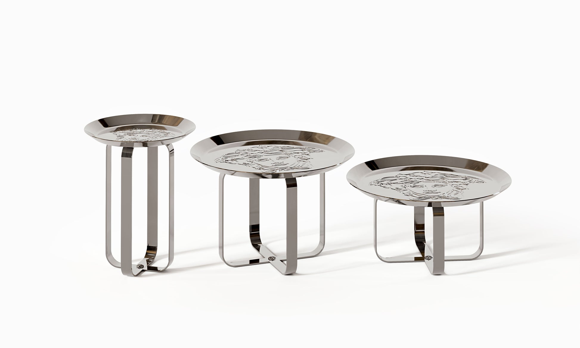 Versace Home Gold Unique side and coffee table chrome