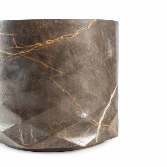 Bentley Home Eton marble vase bronze detail