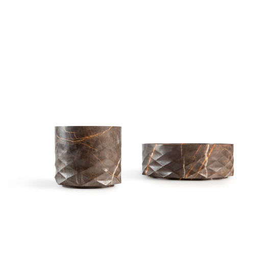 Bentley Home Eton marble vases bronze