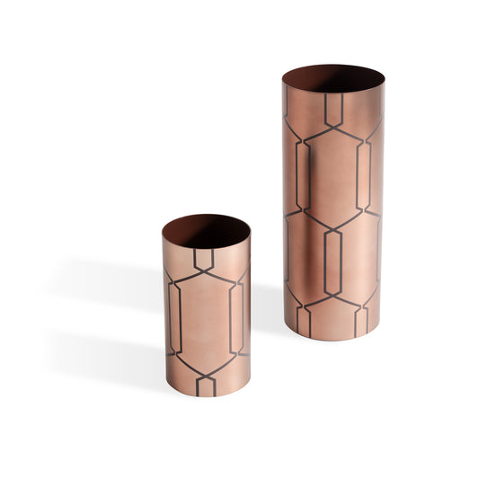 Bugatti Home Noveau vases rose gold burgundy
