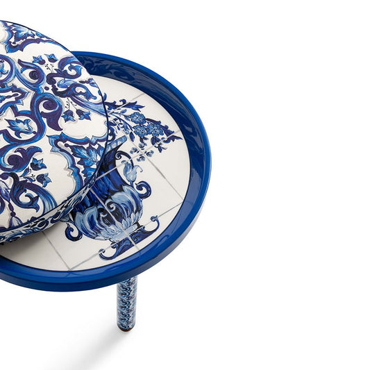 Dolce Gabbana Casa- Afrodite side table- blu mediterraneo-detail
