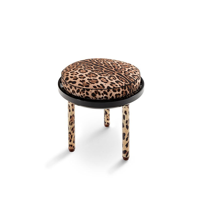 Dolce Gabbana Casa- Afrodite side table - leopardo-with-cushion