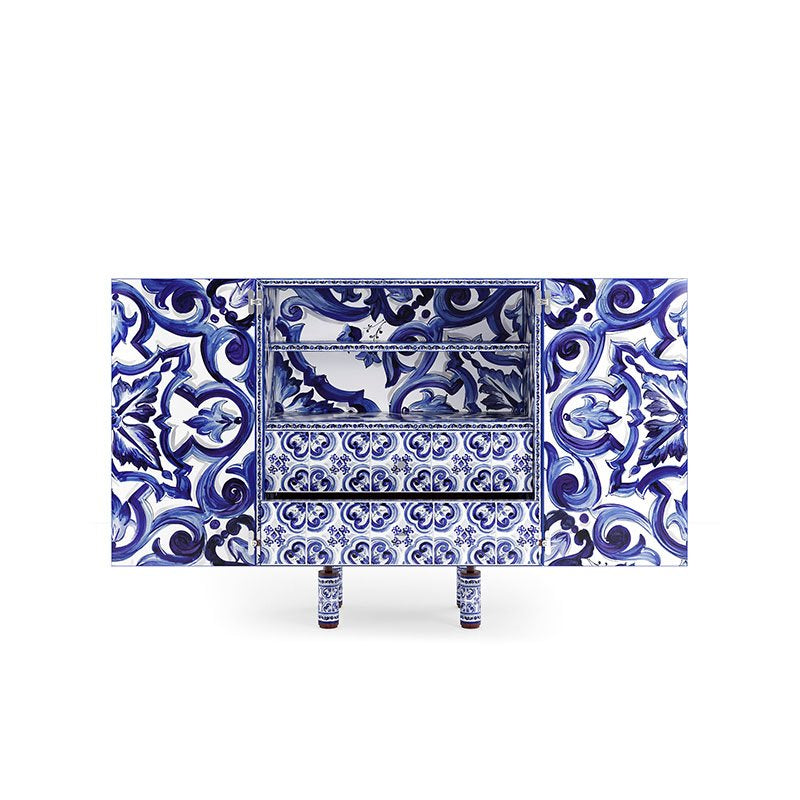 Dolce Gabbana Casa- Agamennone cabinet- blu-mediterraneo-open-front