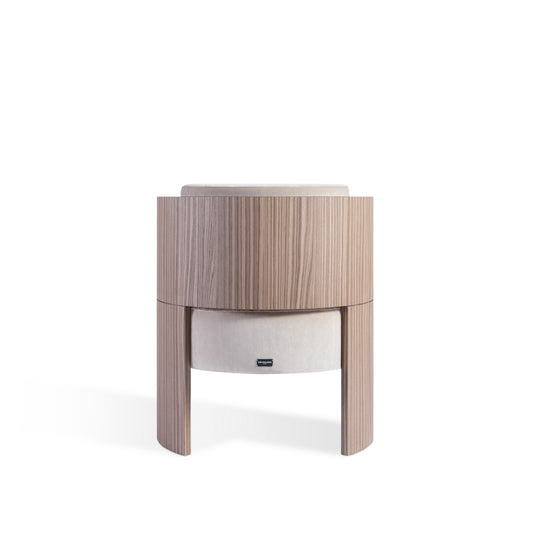 Trussardi Casa Mono armchair stried walnut back