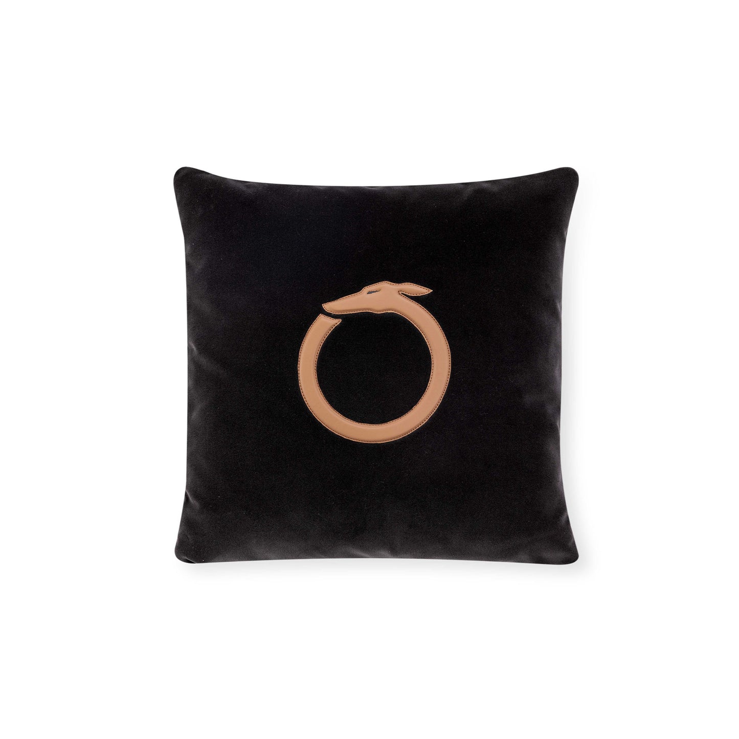 Trussardi Casa - Oroboro Logo Cushion_tcs37-40-kangaroo