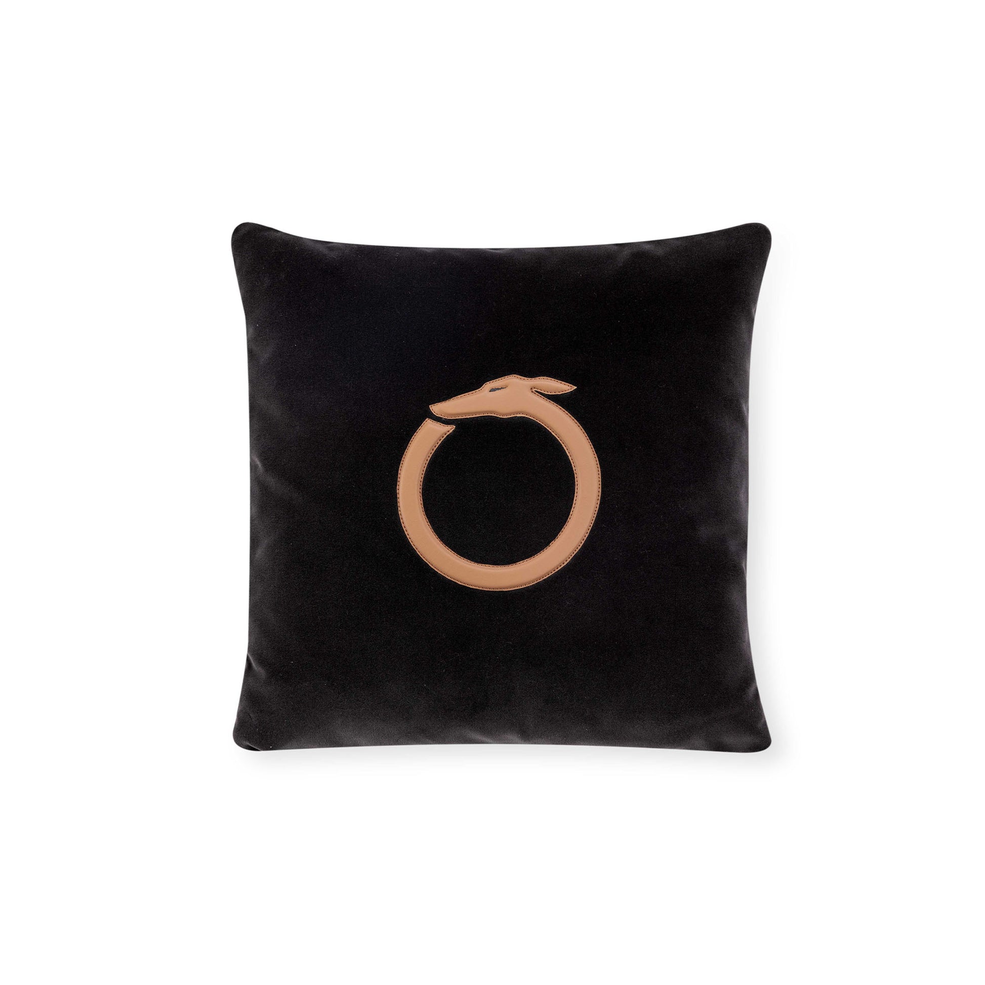 Trussardi Casa - Oroboro Logo Cushion_tcs37-40-kangaroo