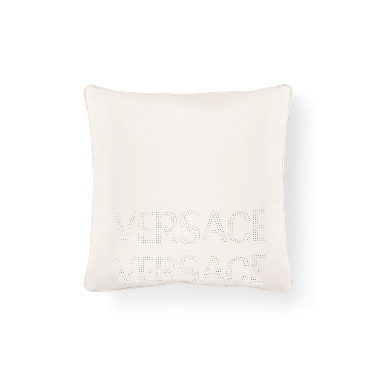 White pillow with logo by Versace Home_Back image