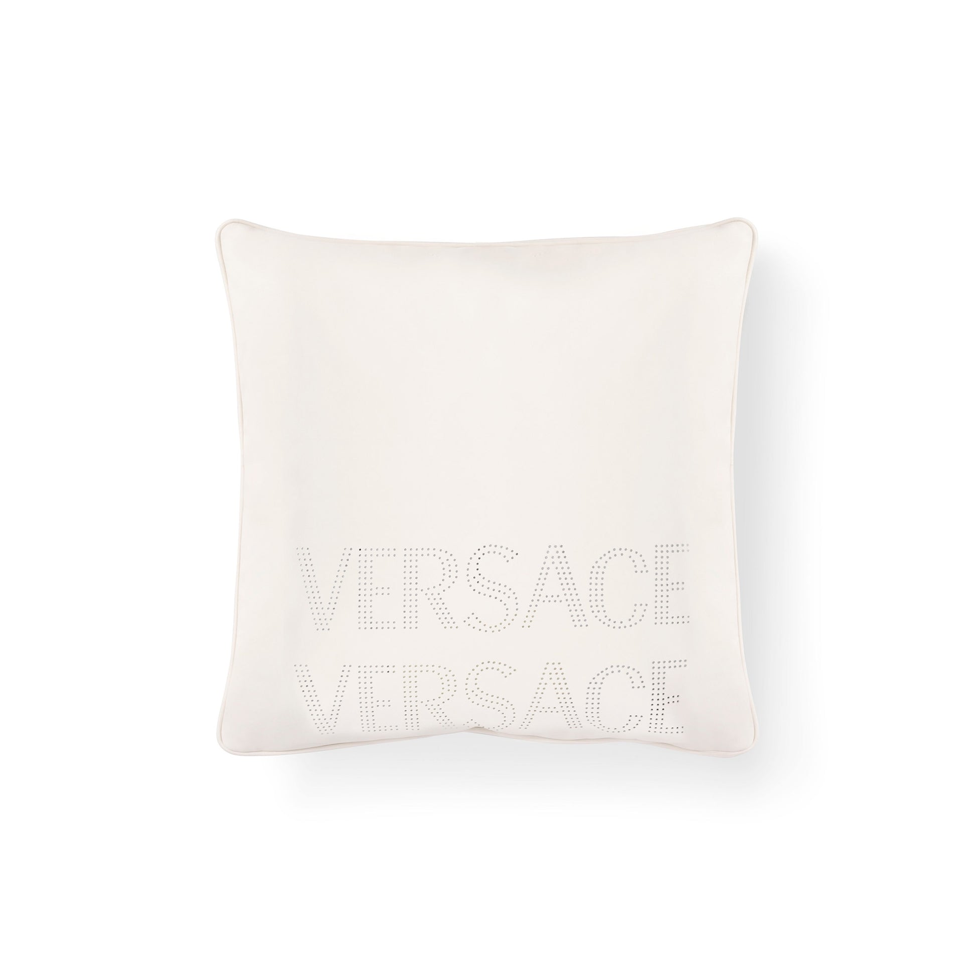 White pillow with logo by Versace Home_Back image