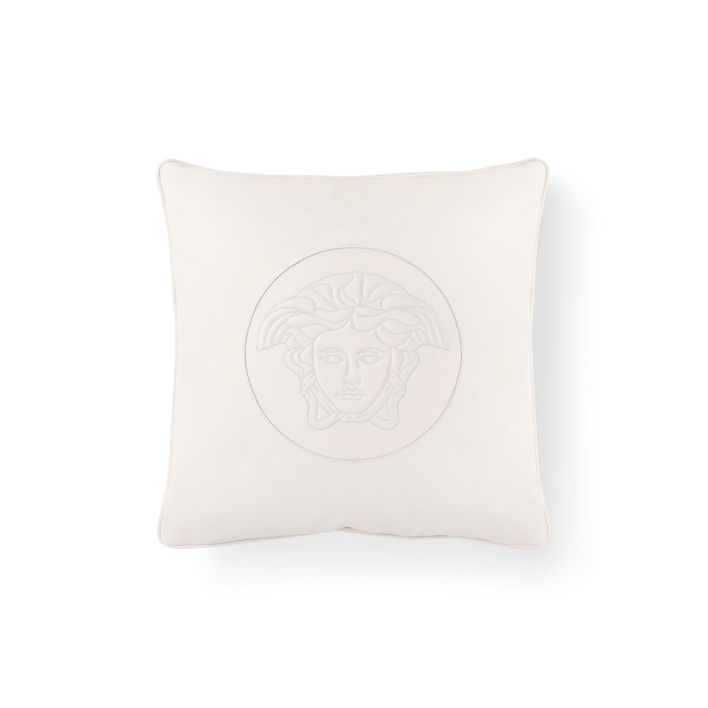 White pillow with logo by Versace Home_Front image