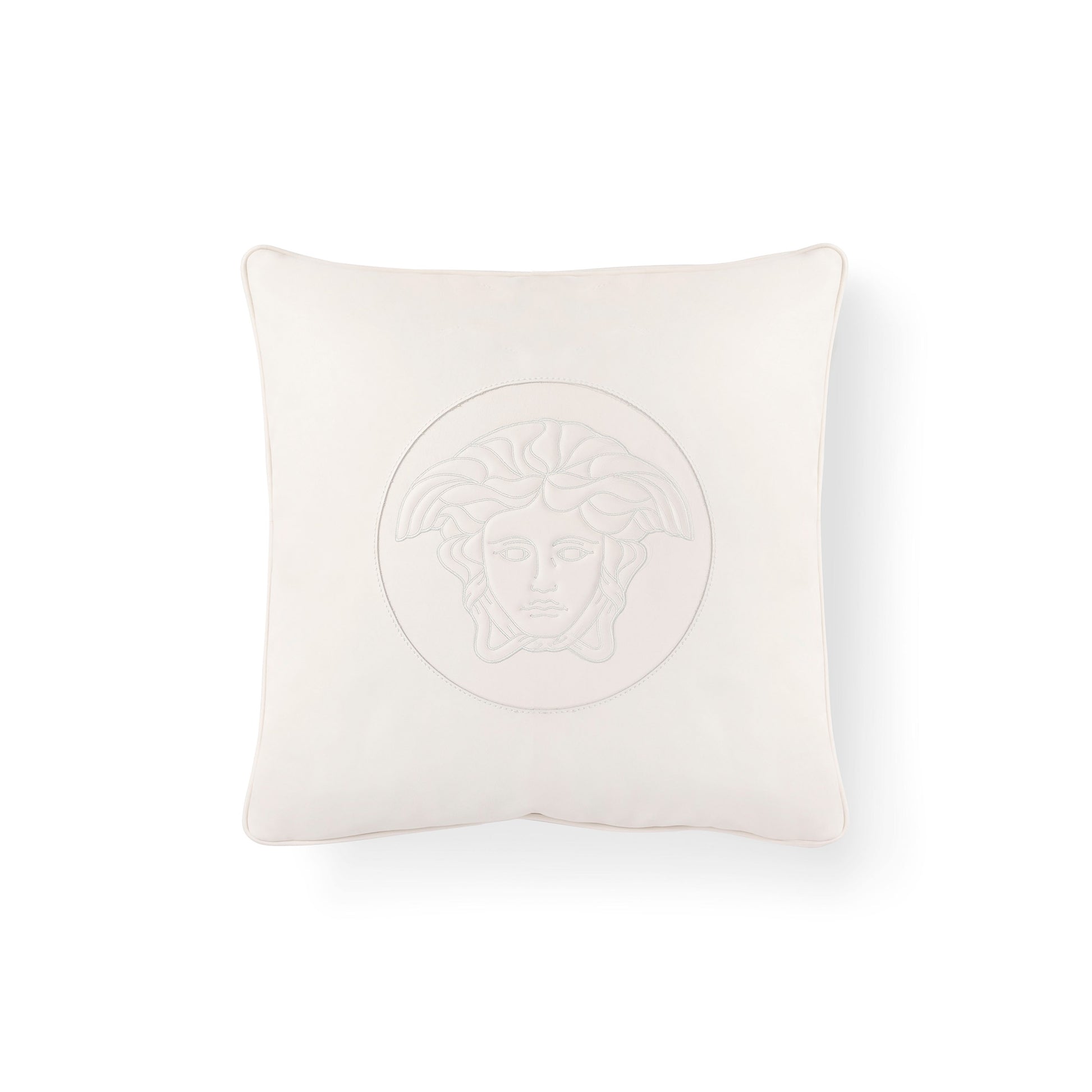 White pillow with logo by Versace Home_Front image